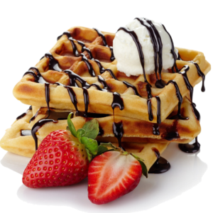 waffles con helado